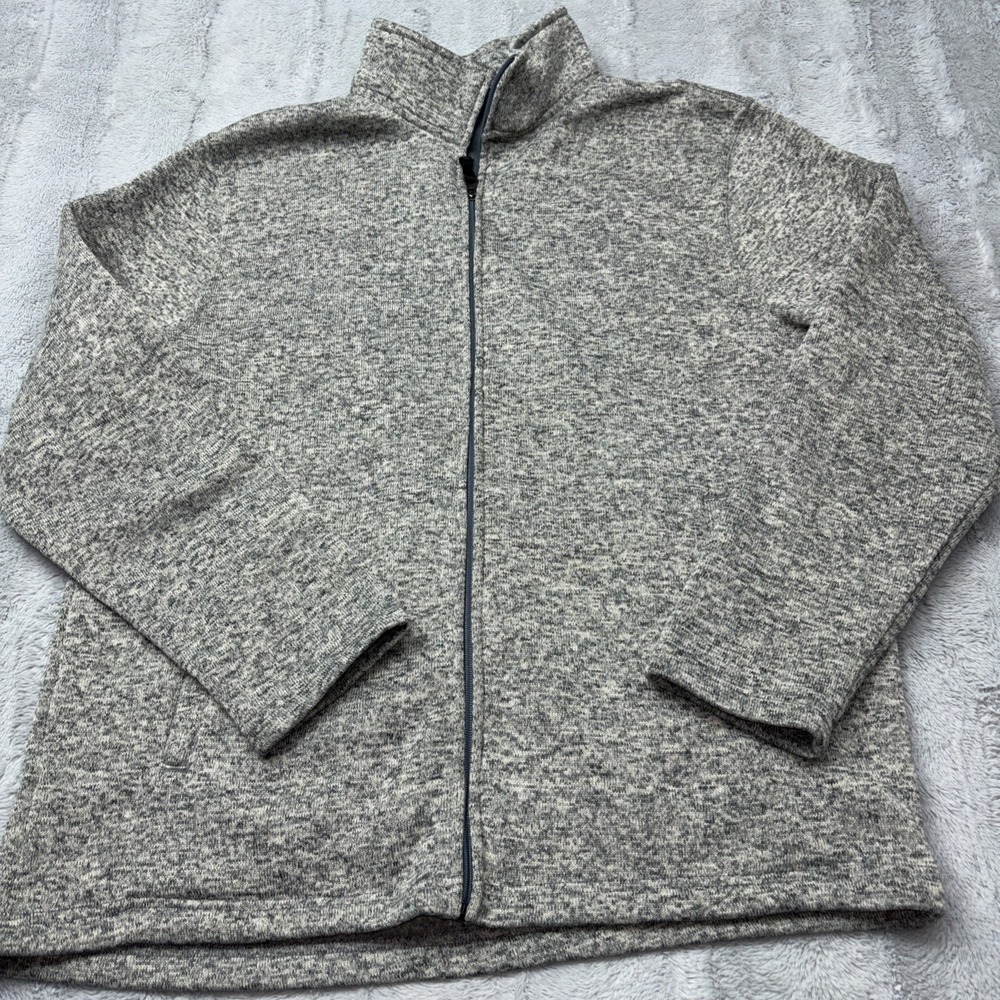Beverly Hills Polo Club Sweater Jacket Men's XL Gray‎ Full Zip Fleece Classic